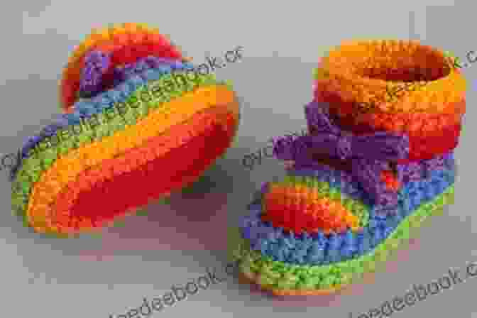 Colorful Crochet Rainbow Booties With A Cloud Embellishment Lovely Baby Booties Ideas To Crochet: Little Things You Can Crochet For Your Baby