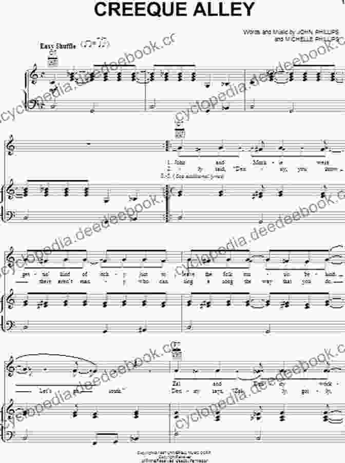 Creeque Alley Sheet Music With Piano, Vocal, And Guitar Arrangement The Mamas And The Papas Songbook (PIANO VOIX GU)