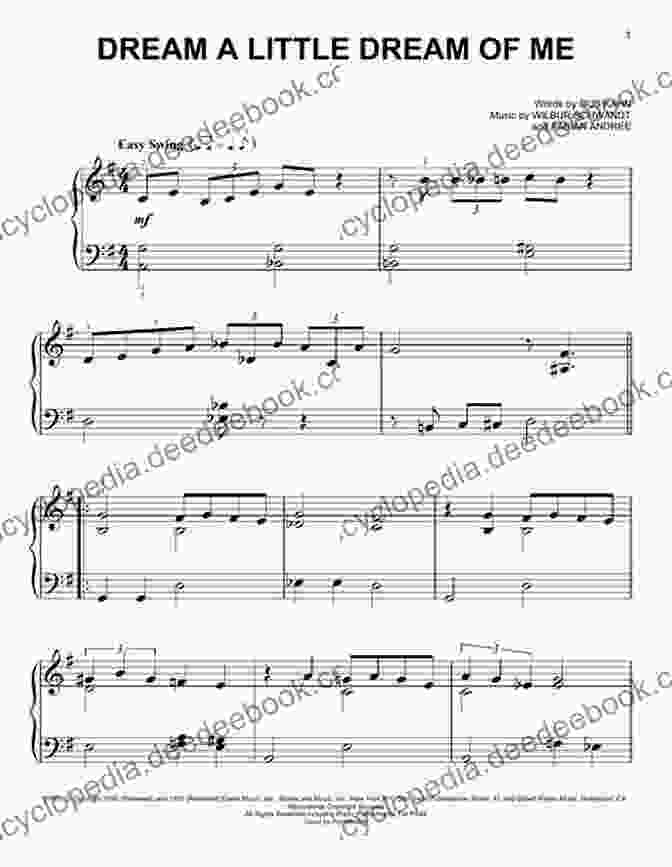 Dream A Little Dream Of Me Sheet Music With Piano, Vocal, And Guitar Arrangement The Mamas And The Papas Songbook (PIANO VOIX GU)