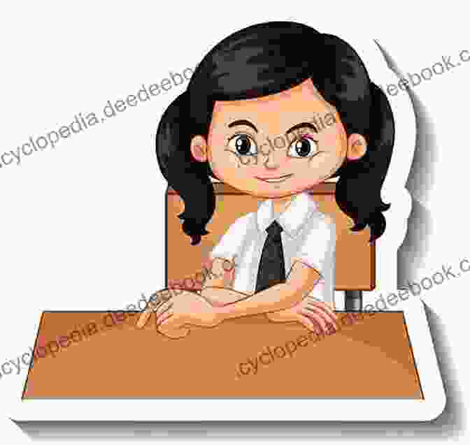 Illustration Of Katy Carr Sitting At Her Desk In A Classroom At Willowbrook School What Katy Did At School