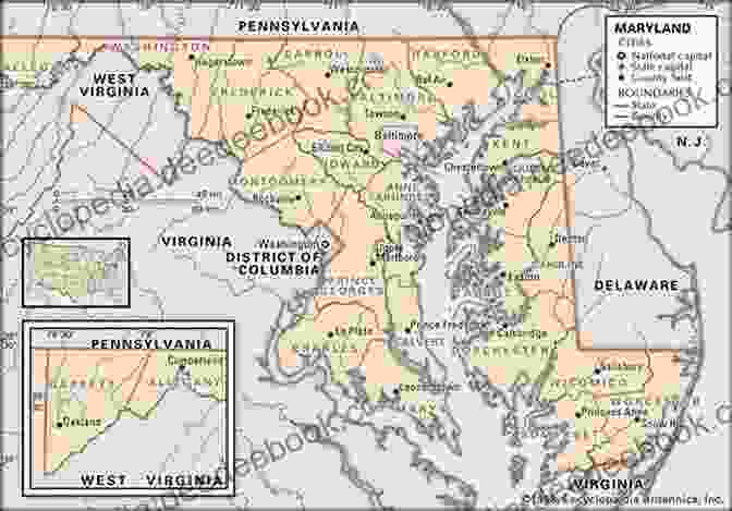 Map Of Western Maryland, Highlighting Carroll, Washington, And Garrett Counties History Of Western Maryland: Vol 4: Carroll Washington Counties