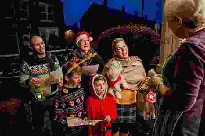 People Caroling In A Snowy Neighborhood Sing Along Christmas Carols William Bay